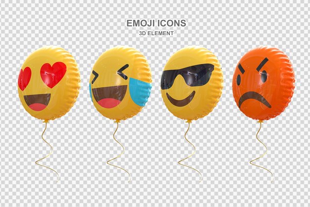 PSD reaktionsballons in den sozialen medien 3d-emoticon