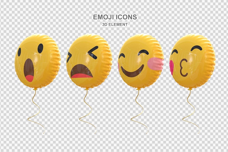 PSD reaktionsballons in den sozialen medien 3d-emoticon