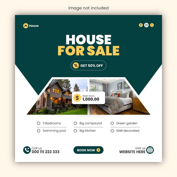 Real estate business social media post design template