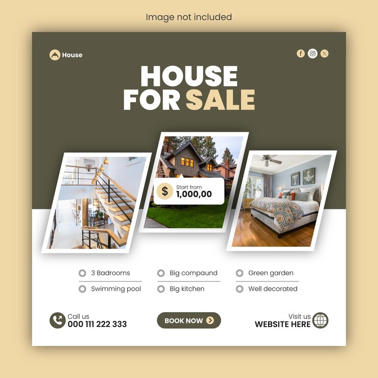 Real estate business social media post design template