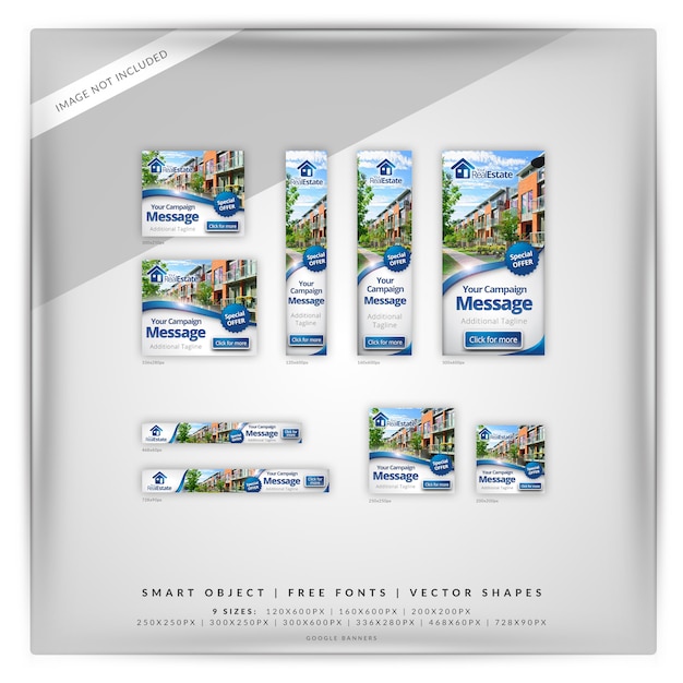 PSD real estate google banner set