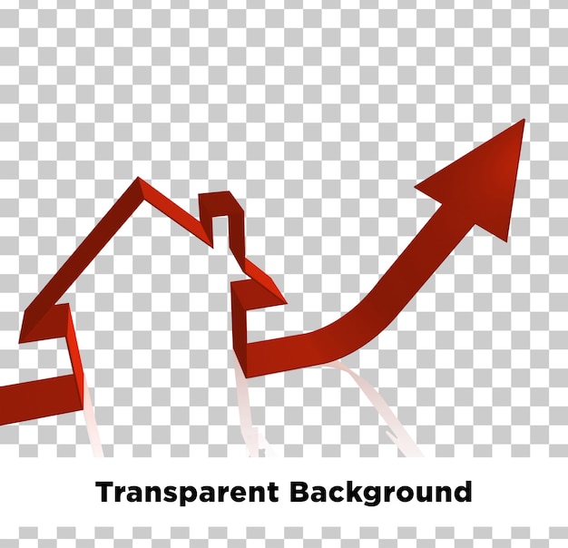Real Estate Growth Red Arrow Rising Property Investment Concept