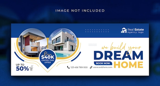 PSD real estate house property sale social media facebook cover banner template