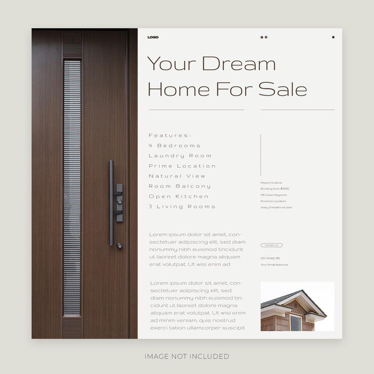 PSD real estate house property social media or instagram post or square web banner promo template