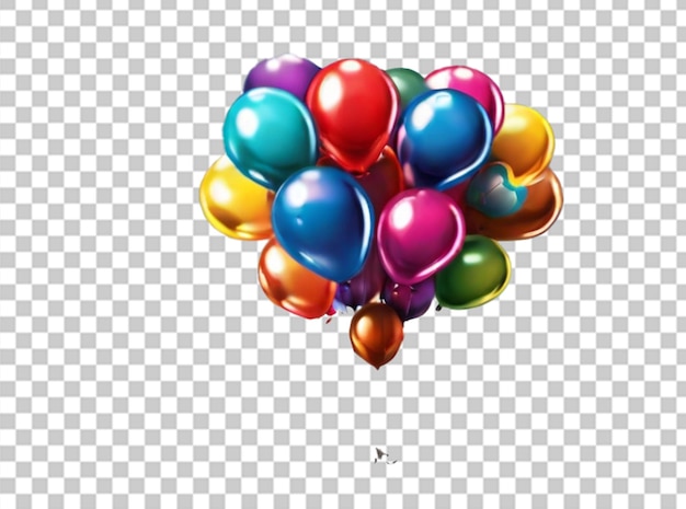 PSD reales globos de colores transparentes con fondo aislado concepto de fiesta y celebración