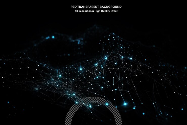 PSD realidad virtual serie virtual wave interacción de ondas sinusoidales horizontales y partículas de luz para la transferencia de datos realidad matemática artificial virtual