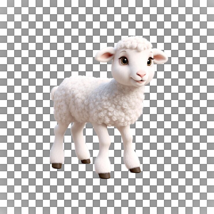 PSD realismo do cordeiro branco em 3d