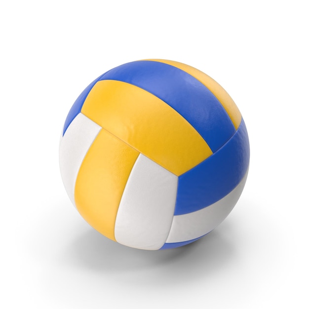 Realista 3D Bola de Voleibol Amarelo Azul Branco Arquivos PSD detalhados Equipamento Esportivo e Design de Bola
