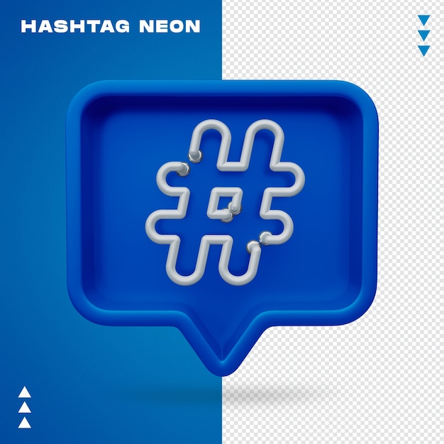 Realista 3d Hashtag Neon