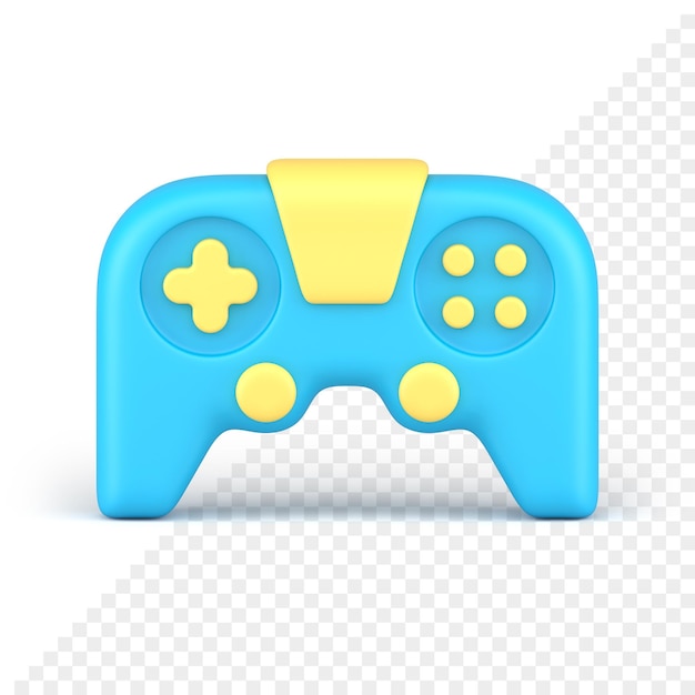 Realista 3d icono azul amarillo videojuego joystick ilustración gamepad consola controlador