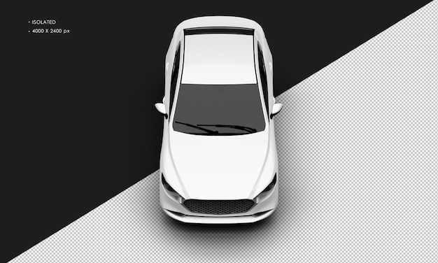 Realista aislado blanco metálico moderno coche deportivo de la ciudad desde arriba vista delantera