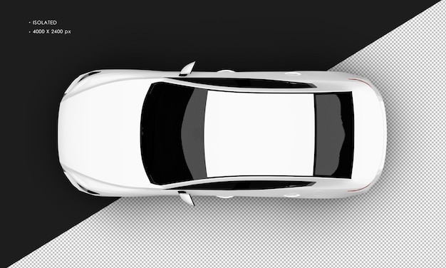 Realista aislado blanco metálico moderno coche deportivo de la ciudad desde arriba