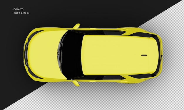 Realista aislado mate amarillo elegante moderno Suv coche desde la vista superior