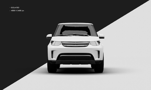 Realista aislado mate blanco elegante moderno suv coche desde la vista frontal