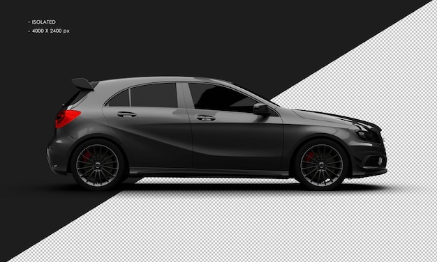 PSD realista aislado metálico negro elegante automóvil deportivo moderno desde el lado derecho