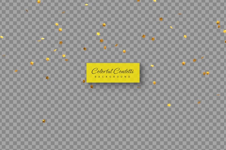 PSD realista dourado confete festival festa fita explosão elementos de carnaval ou celebração de aniversário