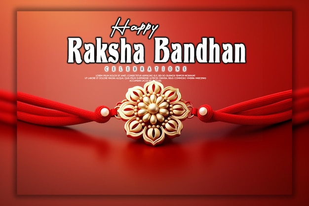 PSD realista feliz raksha bandhan el festival hindú indio bandera plantilla celebración