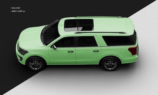 Realista isolado matte verde luxo moderno suv carro do topo à esquerda