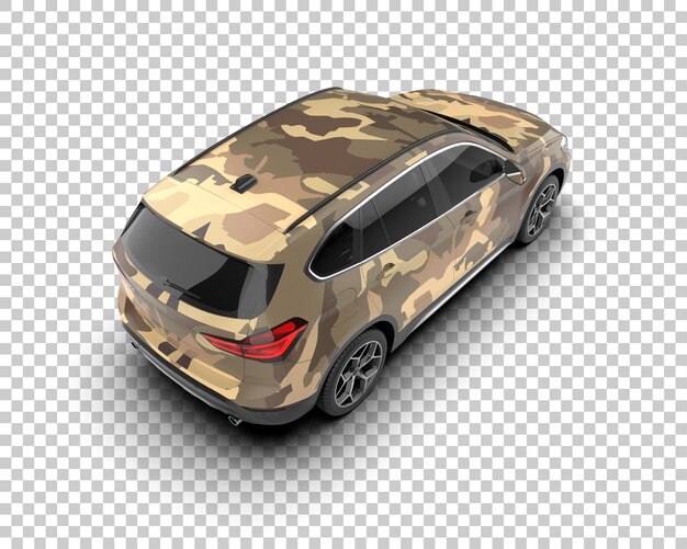 Realista SUV aislado en el fondo ilustración de renderización 3D