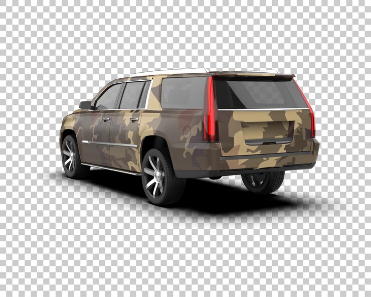 PSD realista suv aislado en el fondo ilustración de renderización 3d