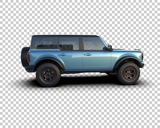 Realista SUV aislado en el fondo ilustración de renderización 3D