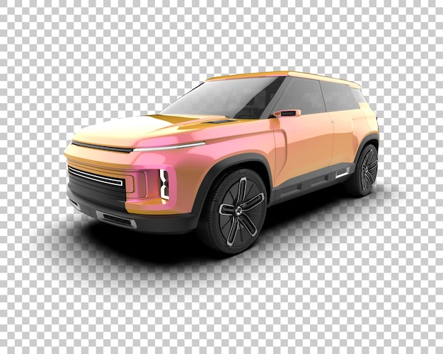 Realista SUV aislado en el fondo ilustración de renderización 3D