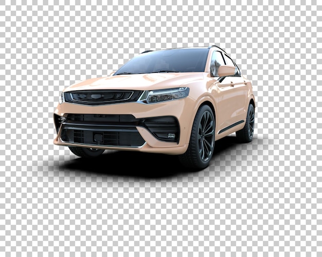 Realista SUV aislado en el fondo ilustración de renderización 3D