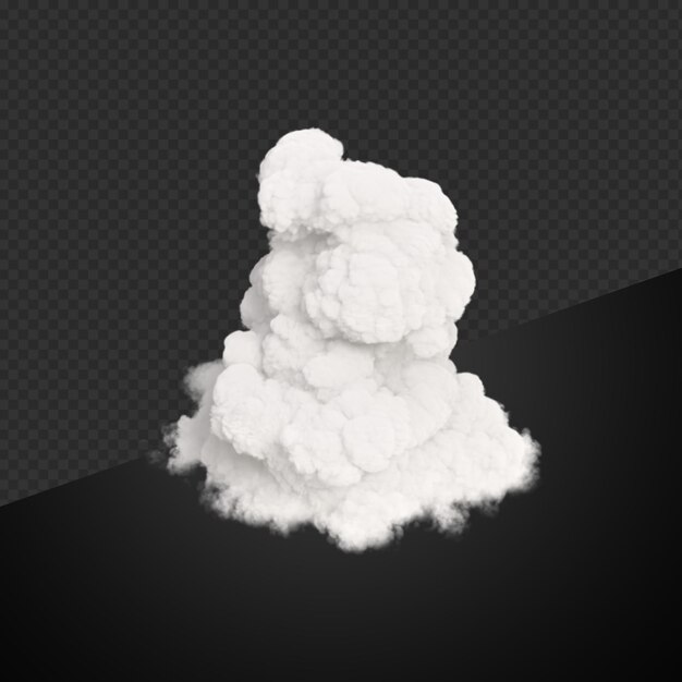 Realistas nubes blancas con efecto de humo ilustración 3d