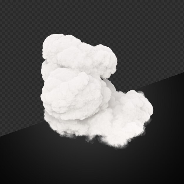 PSD realistas nubes blancas con efecto de humo ilustración 3d