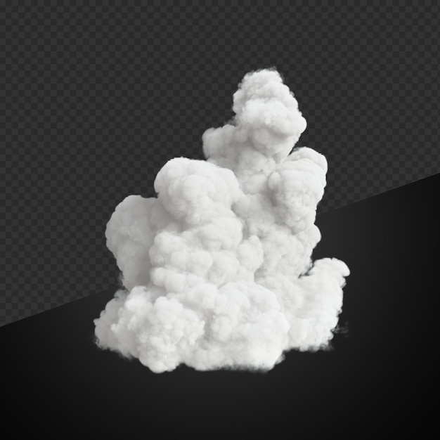 Realistas nubes blancas con efecto de humo ilustración 3d
