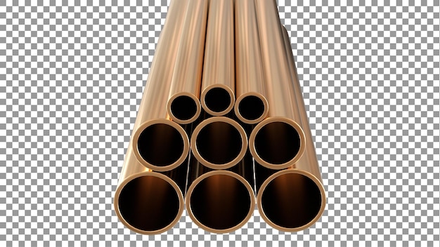 realistic 3d copper metal pipe high quality rendering