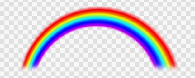 Realistic arc rainbow spectrum colorful transparent in sky background fantasy curve weather effect