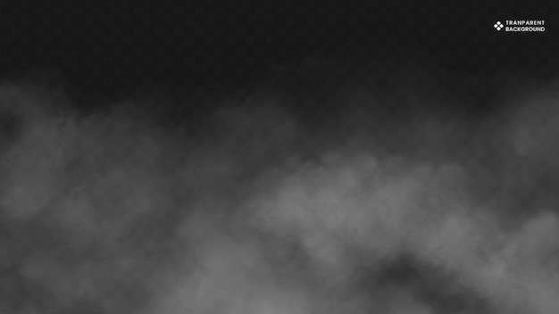 Realistic atmospheric smoke and fog overlay on a transparent background