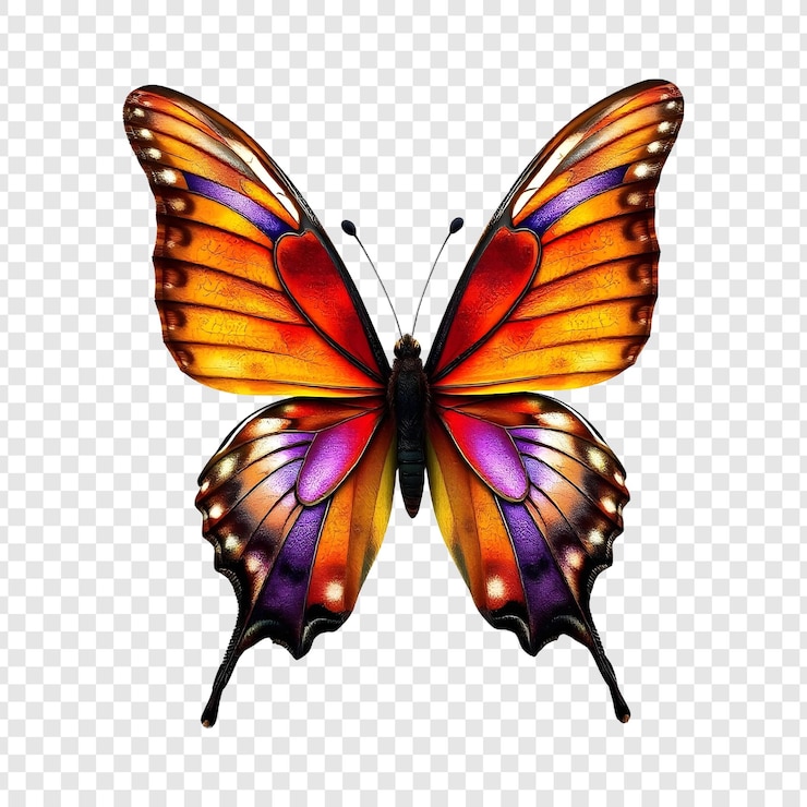 PSD realistic beauty butterfly isolated on transparent background