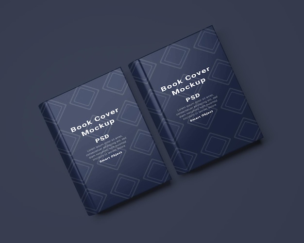 Realistic book cover mockup with a dark elegant design