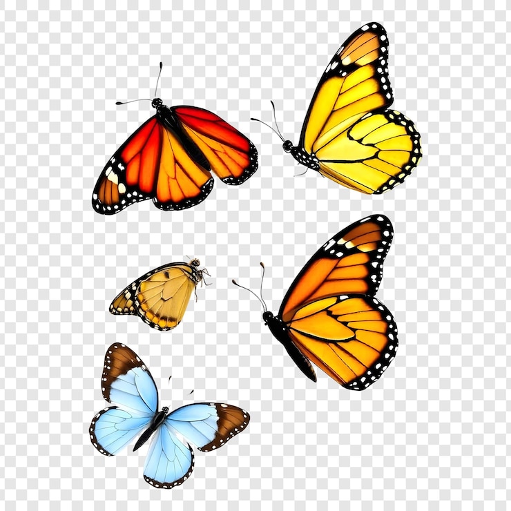 PSD realistic butterfly isolated on transparent background