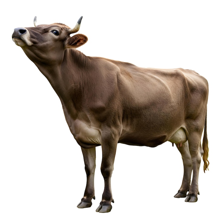 PSD realistic caw in a white background