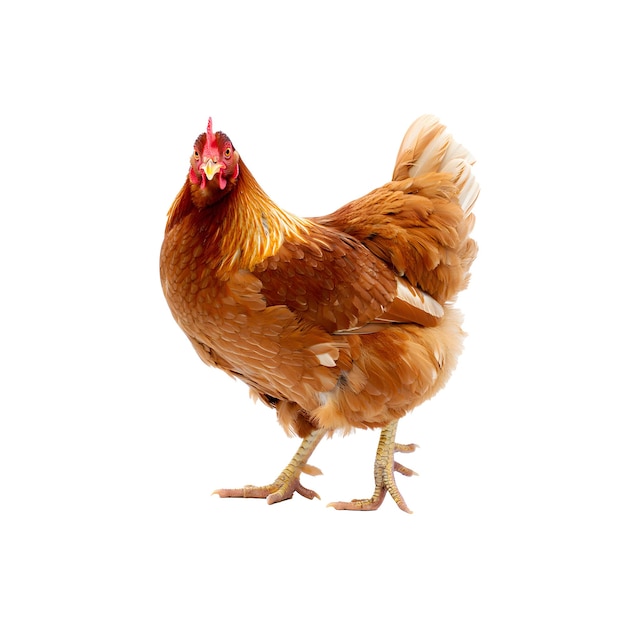 Realistic chicken in a white background