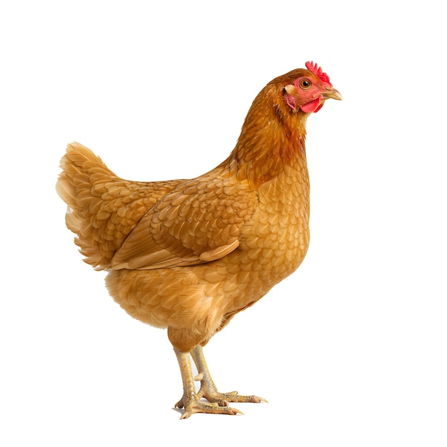 Realistic chicken in a white background