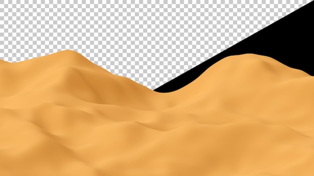 Realistic desert scene or sand dunes in 3d rendering for landscape concept