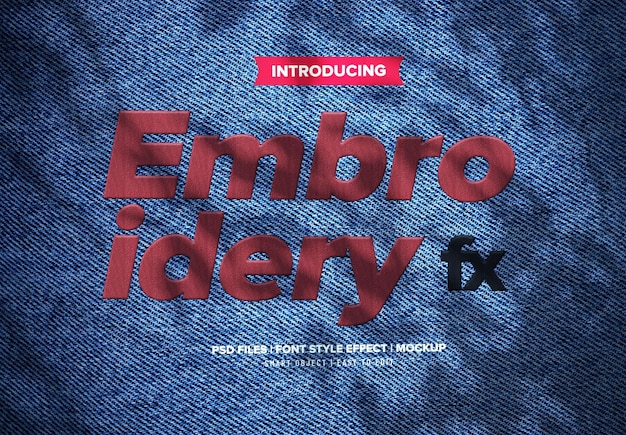 Realistic embroidery text effect
