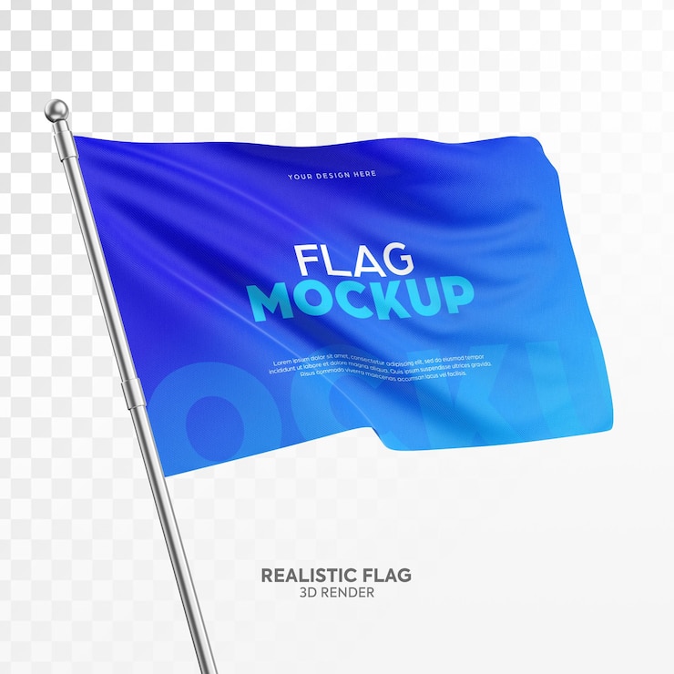 Realistic Flag Mockup 3D Render per le elezioni brasiliane