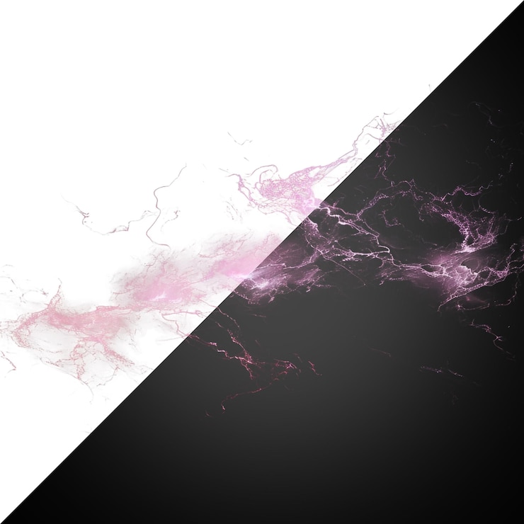PSD realistic lightnings isolated on transparent background