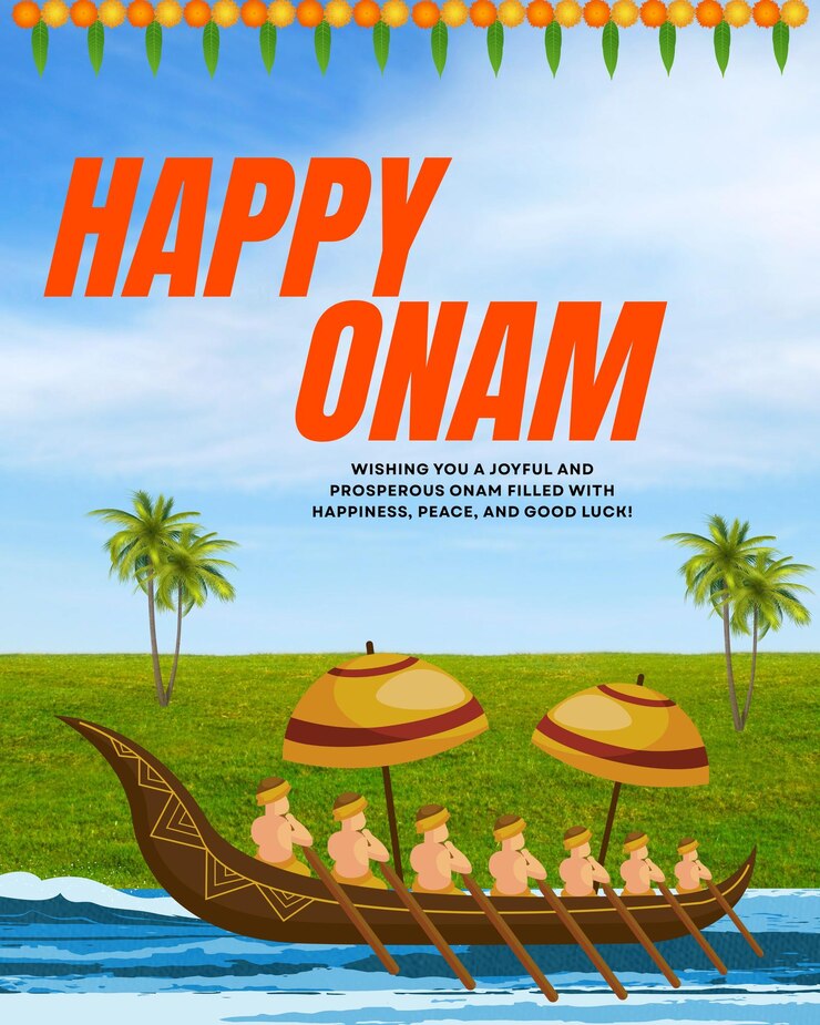 PSD realistic poster template for onam celebration