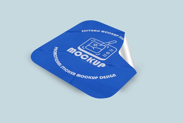 Realistic Rectangle Sticker Mockup Design PSD Template Etichetta promozionale Tag Mockup
