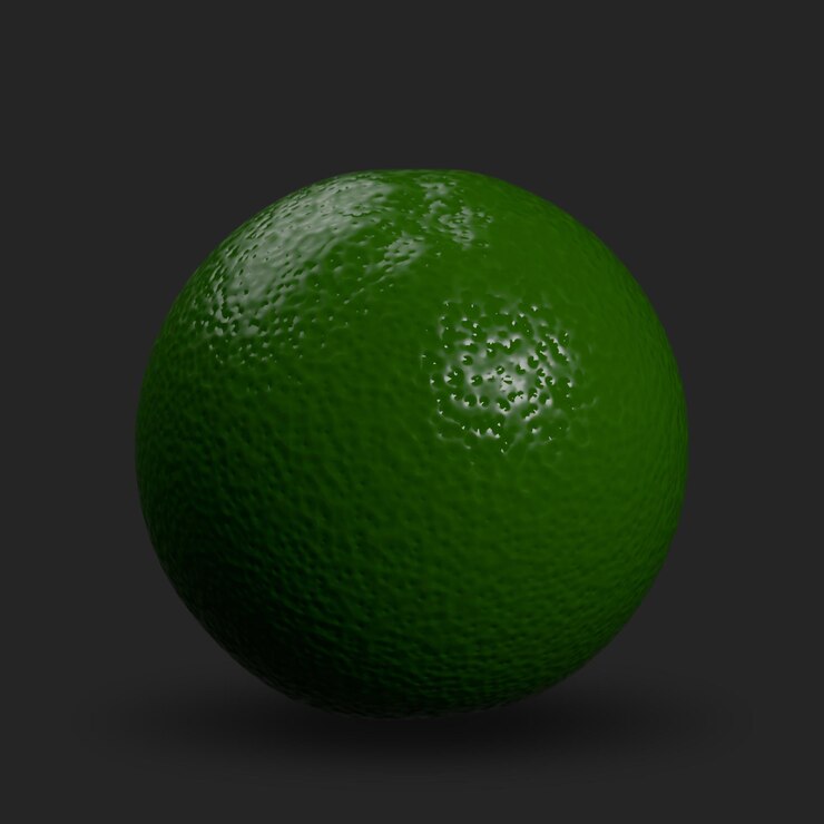 PSD realistic rendering of a vibrant green orange fruit