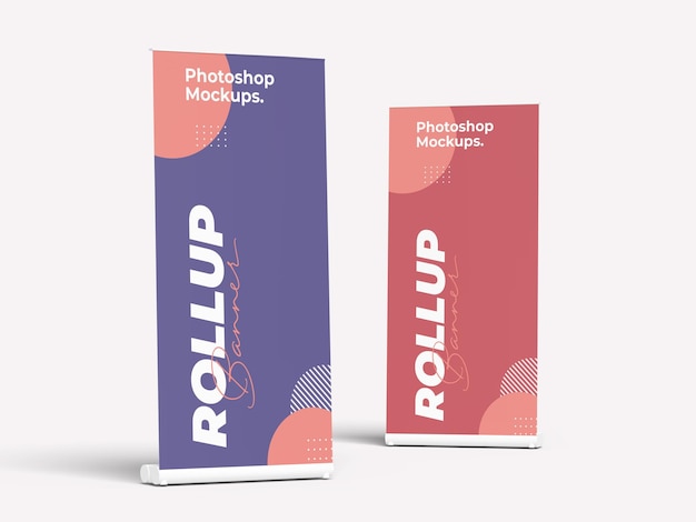 Realistic Roll Up Banner Mockup