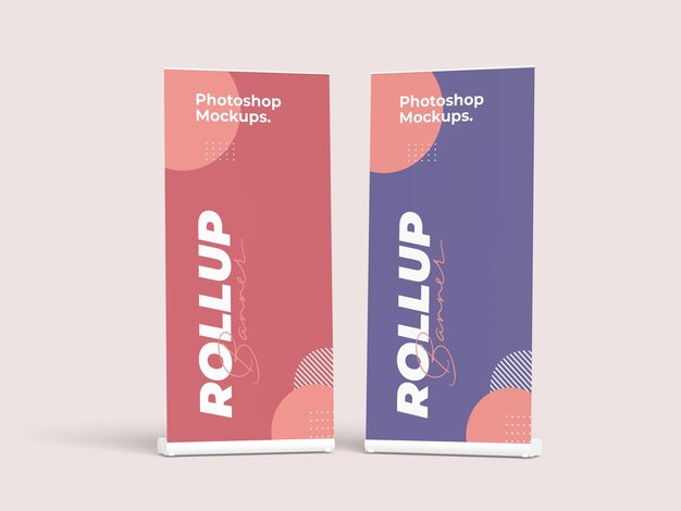 Realistic Roll Up Banner Mockup