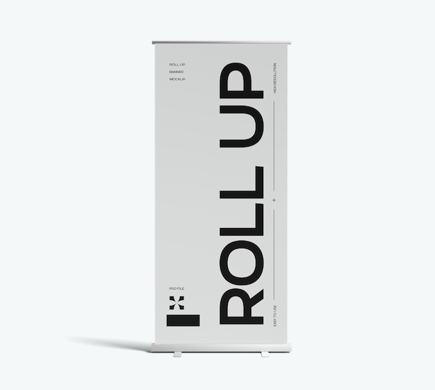 Realistic RollUp Banner Mockup Front View PSD