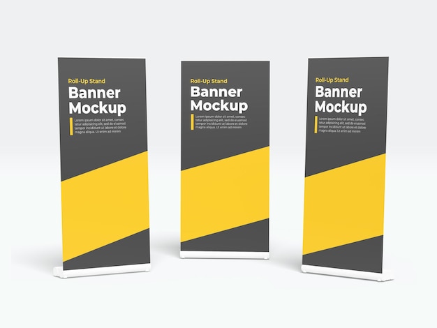 Realistic RollUp Banner Mockup Front View PSD